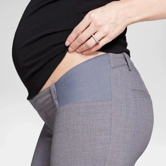 ✨NWT Isabel Maternity Gray Under Belly Inset Panel Skinny Trouser Pants Size 10 - Picture 7 of 10